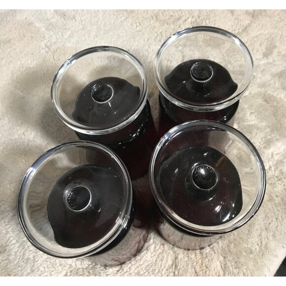 Vtg LUMINARC Ruby Red 5.25" Stemware Wine Glasses Set of 4 France - Picture 7 of 9